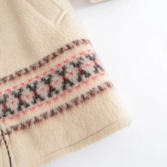 Vintage Gemini 70's Cream  60% Wool Zip Up Winter Coat Icewool Inuit Parka 14M - Picture 5 of 16